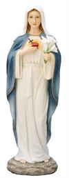 Immaculate Heart of Mary Statue, Full Color Veronese Resin, 8