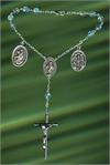 Auto Rosary w/ Three Medals, AB Crystal Glass, # 41118