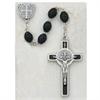 Rosary, 6x8mm Carved Wood Beads, St. Benedict, # 8295