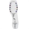 Auto Rosary, Silver Oxide Crucifix and Center, February / Dark Amethyst, # 96228