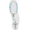 Auto Rosary, Silver Oxide Crucifix and Center, March / Aqua, # 96229