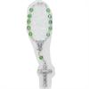 Auto Rosary, Silver Oxide Crucifix and Center, August / Peridot, # 96233