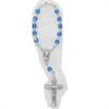 Auto Rosary, Silver Oxide Crucifix and Center, December / Zircon, # 96236
