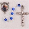 St. Anne Rosary, Blue Zircon Beads, Pewter Crucifix and Center, # 97702