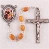 St. Anthony Rosary, Olive Wood Beads, Pewter Crucifix and Center, # 97703