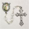 St. Jude Rosary, Crystal Beads, Pewter Crucifix and Center, # 97709