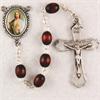 St. Jude Rosary, Brown Wood Beads, Pewter Crucifix and Center, # 97718