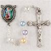 Guardian Angel Rosary, Multi-Color Pearl Beads, Pewter Crucifix and Center, # 97731