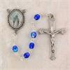 Our Lady of Grace Rosary, Blue Zircon Beads, Pewter Crucifix and Center, # 97733