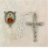 Infant of Prague Rosary, Crystal Beads, Pewter Crucifix and Center, # 97736