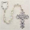 6mm Crystal Birthstone Rosary for April, Enameled Crucifix and Center, # 98091