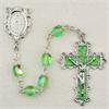 6mm Peridot Birthstone Rosary for August, Enameled Crucifix and Center, # 98095