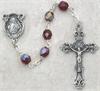 6mm Garnet Birthstone Rosary for January, Silver Oxide Crucifix and Center, # 98100