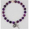 Adult Stretch, 2- Decade Rosary Bracelet, Faux Venetian, Purple, # 98262