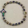 Adult Stretch, 2- Decade Rosary Bracelet, Blue Cloisonne, # 98269