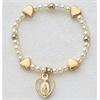 Baby Stretch Bracelet, Gold on Sterling Silver Miraculous Medal, # 98337