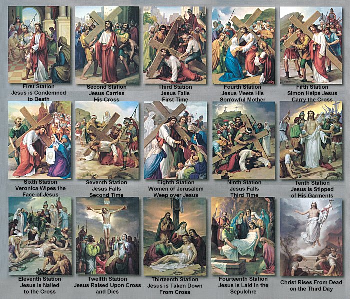 Stations of Cross Poster Set - 15 pcs - 8 x 10