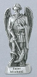St Michael Pewter Statue - 2 3/8 Inch