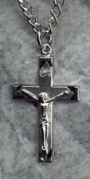 Highlighted Crucifix 1 1/8 In. Sterling, # 11297