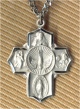 5-Way Medal Engraved Sterling, Your Choice of Chain, # 63248