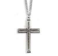 1 1/4" Pewter Cross ON 24" Chain # 29181