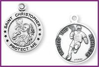 Sterling 7/8" St. Christopher Sport with Your Choice of Chain, Lacrosse, # 29447