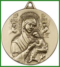 Keychain, Bronze Oxide, Our Lady of Perpetual Help, 1-3/8", # 45742