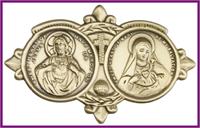 Visor Clip, Bronze Oxide Finish, Jesus / Mary, 3-1/8" wide, # 45864