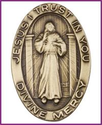 Visor Clip, Bronze Oxide Finish, Divine Mercy, 1-1/2" tall, # 4850