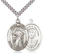 Click image for larger or smaller. Divine Mercy Medal in Fine Pewter, 3/4" tall, Your Choice of Chain, # 5696