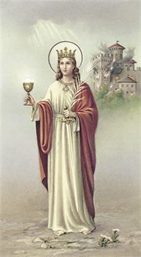 Italian Paper Holy Cards, 2"x4", Blank Back, St. Barbara, 100-Pack, # 6009