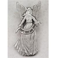 Don't Text and Drive Visor Clip, 2.5" Pewter Angel, # 64220