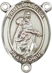 St. Isabella of Portugal Rosary Center, Sterling Silver, 3/4", # 66357