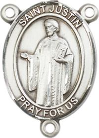 St. Justin Rosary Center, Sterling Silver, 3/4", # 66363