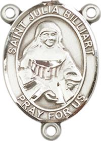 St. Julia Billiart Rosary Center, Sterling Silver, 3/4", # 66380