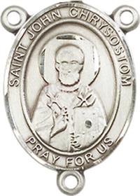 St. John Chrysostom Rosary Center, Sterling Silver, 3/4", # 66388