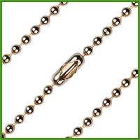 16" Heavy Bead Chain, 3.15mm wide, Light Gold Plated, # 8717