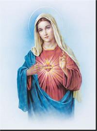 19" x 27" Poster of the Immaculate Heart of Mary, Italian gold embossed, #, 98456