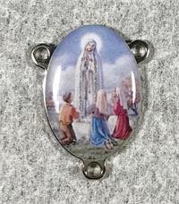 Rosary Center, Color Image on Metal, 1", Our Lady of Fatima, # 98950
