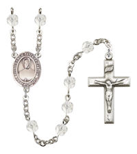 Blessed Emilie Tavernier Gamelin Rosary, 6mm Fire Polished Crystal Beads, Silver Plate, # 16874