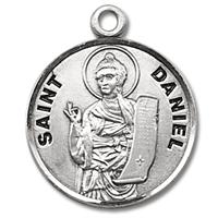 3/4" Round Sterling Medal, Your Choice of Chain, St. Daniel, #27258