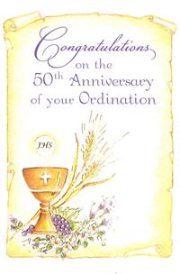 Click image for larger or smaller. Congratulations on the 50th Anniversary of Your Ordination Greeting Card # raorg87784
