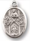 Four Way Silver Oxidized Medal, 1