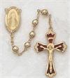 Divine Mercy Rosary, 6mm Gold Plate Beads, Gold on Sterling Crucifix & Center, # 11316