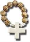 Natural Carved Wood Rosary Ring, 25-Pack, # 1220