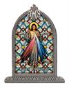Divine Mercy Textured Italian Art Glass in Arched Frame, 6.5