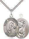 Basketball / St. Christopher Medal in Fine Pewter, 3/4