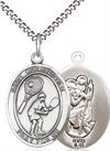 Tennis / St. Christopher Medal in Fine Pewter, 3/4