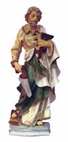 St. Joseph The Worker Statue, Hand Painted Alabaster, 13.5