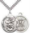 St. Michael / Navy Medal, Sterling Silver, 3/4